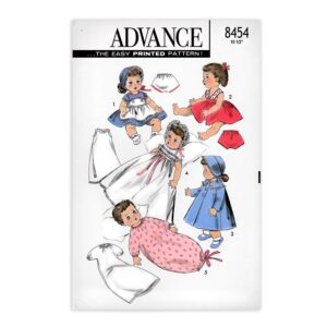 Advance 8454 Doll dress Clothes Patterns