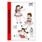 Doll Pattern HOLLYWOOD 1687 Pinafore Dress Sewing