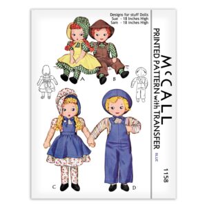 McCalls 1158 Rag Doll Boy Girl Pattern