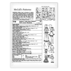 1960s Original Vintage McCalls Sewing Pattern 7480 9 In Skipper Doll  Clothes Set