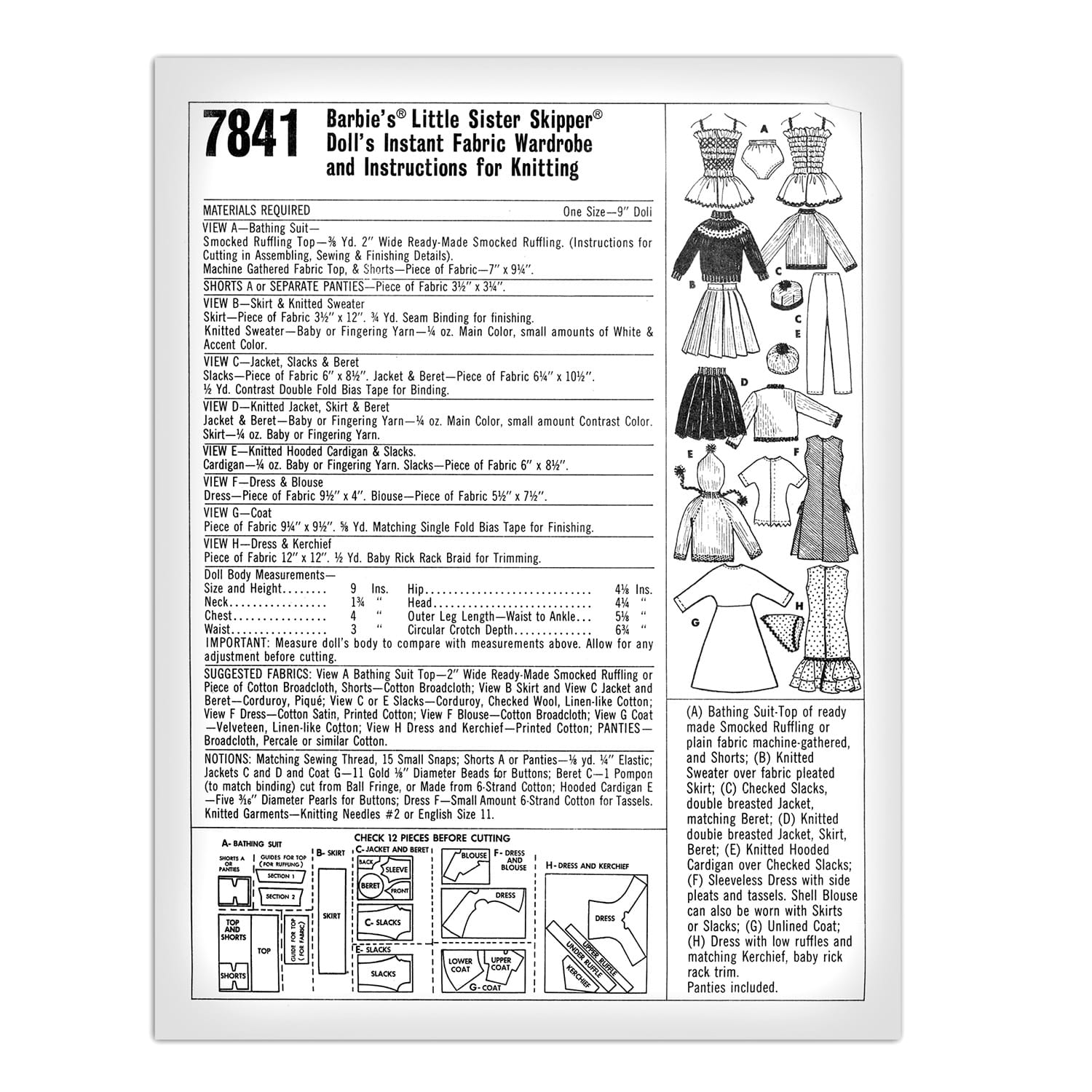 TapeMeasureTuesday: What are the modern Skipper doll's #sewing  measurements? - Free Doll Clothes Patterns