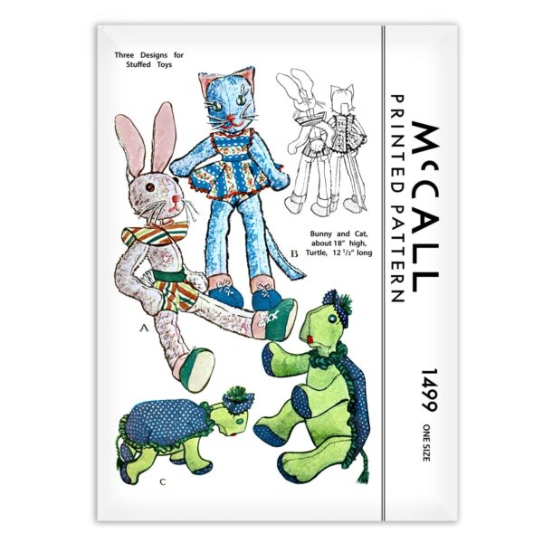 Mccall 1499 Turtle Cat Bunny Sewing Pattern