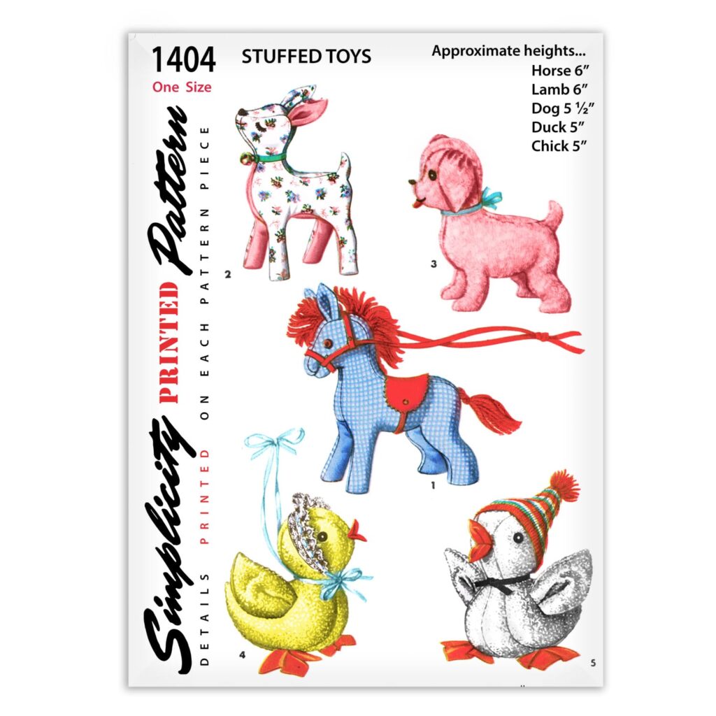 Dog Cat Rabbit Simplicity 2239 Stuffed Animal Toys Sewing Pattern ...
