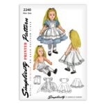 Alice in Wonderland Doll Sewing Pattern Simplicity 2240 Rag doll with Clothes