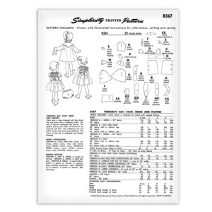 Simplicity 8367 Baby Designers pleated Dress Pattern Fabric Details