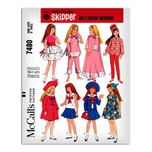 8357 McCall's SKIPPER Fashion Doll Garments Fabric Sewing Pattern Barbies Sis 9" 