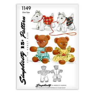 1149 Simplicity Teddy Bear and Scottie Dog Pattern