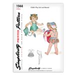 Vintage Baby Playsuit Romper and Bonnet Simplicity 1944 Pattern