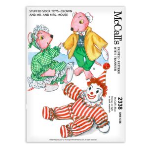 2338 McCalls Mouse Clown Sock Animals toys Pattern