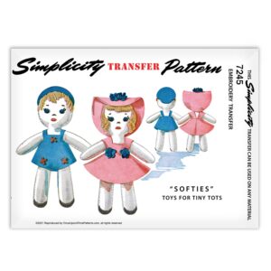 7245 Simplicity Softies Dolls for Tots Pattern