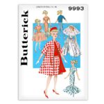 Barbie Doll Coat Dress Pants Skirt Clothing Butterick 9993 Pattern