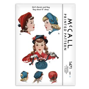 McCall 1471 Girls Beret Hat and Bag Purse Pattern