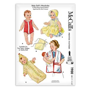 McCalls 1900 Baby Doll Tiny Tears Dydee Kathy Doll Clothing Pattern