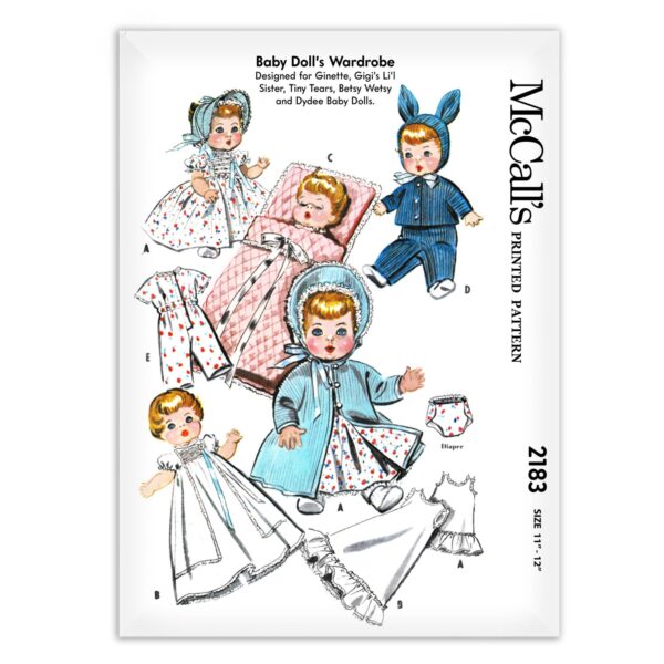 McCalls 2183 Baby Doll's Wardrobe Pattern