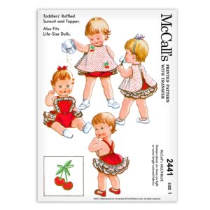 McCalls 2441 Toddlers Ruffled Sunsuit Topper Top Pattern