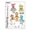 Simplicity 1843 Bear Rabbit Cat Pattern