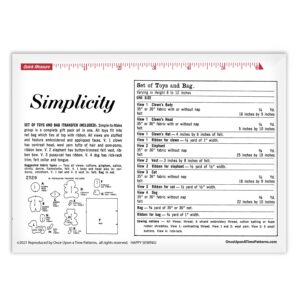 Simplicity 2329 Toys and bag Pattern Fabric