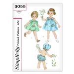 Toddlers Dress Panties and Bonnet Simplicity 3055 Vintage Pattern