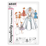 Barbie Wedding Bridal Dress Gown Nightgown Doll Simplicity 4510 Pattern