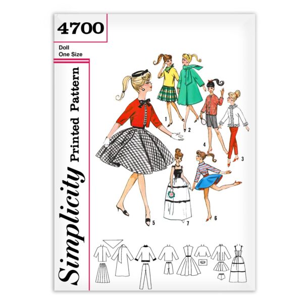 Simplicity 4700 Barbie Clothing Sewing Pattern