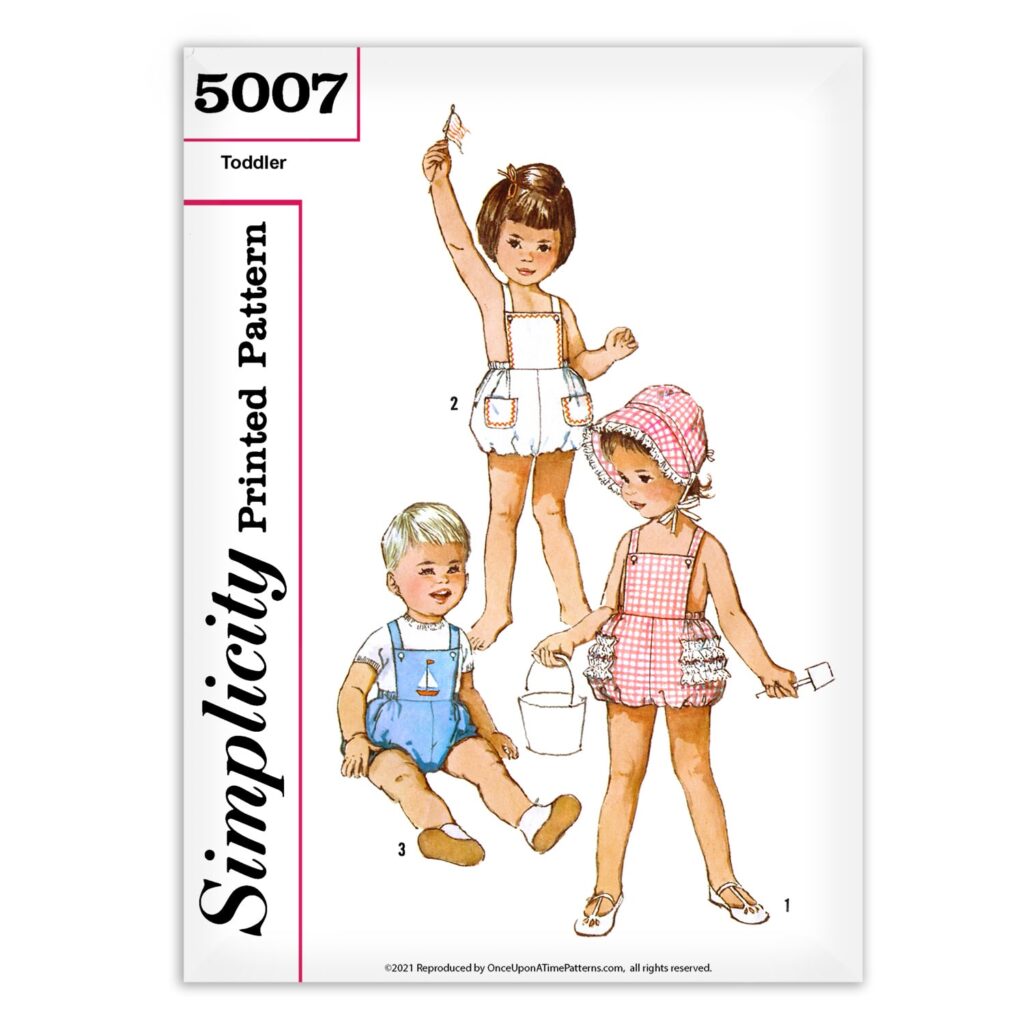 Toddlers Romper Bubble Sunsuit and Bonnet Simplicity 5007 Pattern ...