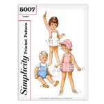 Toddlers Romper Bubble Sunsuit and Bonnet Simplicity 5007 Pattern