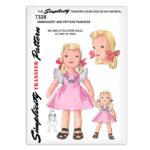 Big and Little Sister Dolls Simplicity 7328 Vintage Sewing Pattern