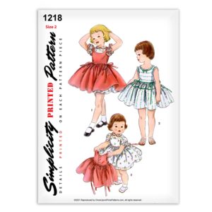 1218 Simplicity Toddler Girls Dress and Jumper Pattern