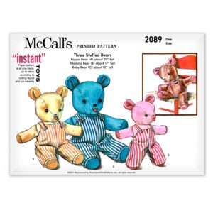 2089 McCalls Three Stuffed Teddy Bears Pattern