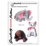 Pattern for Animal Toys Elephant Dog Cat Simplicity 7327