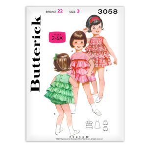 Butterick 3058 Girls Teird Layer Ruffle Dress Slip Panties pattern