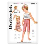 Girls Playsuit Butterick 9817 Pattern Capri Pants and Ruffle Top