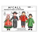 French and Chinese Girl Boy Rag Dolls McCall 1203 Pattern