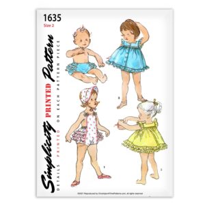 Simplicity 1635 Toddlers Ruffle Playsuit Sunsuit Panties Sewing Pattern