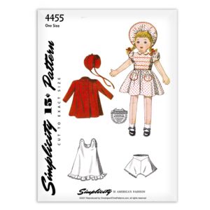 Simplicity 4455 Doll Coat Bonnet Dress Pattern