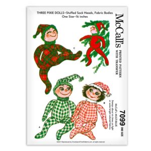 Three Pixie Dolls Christmas McCalls 7099 Pattern