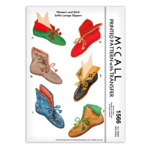 McCall 1566 Womens and Girls Slippers Sewing Pattern