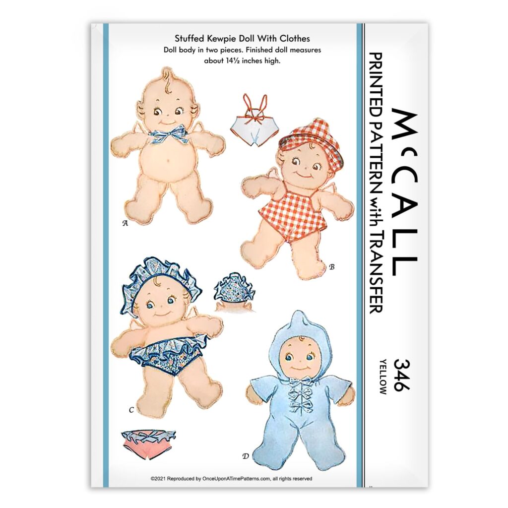 Kewpie Stuffed Doll with Clothes McCall 346 Pattern Cherub - Vintage ...