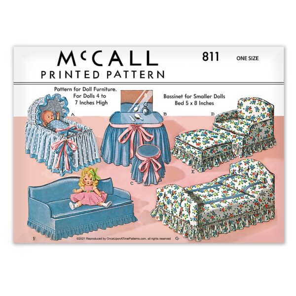 McCall Doll Furniture Sewing Pattern 811