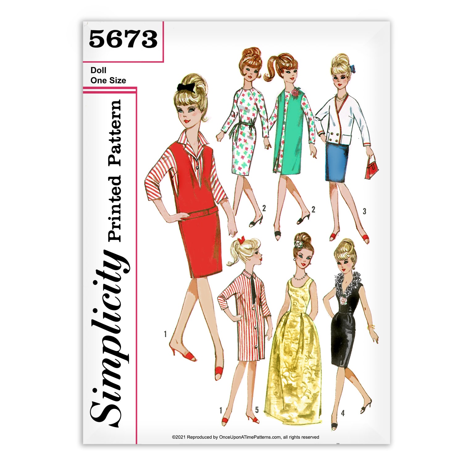 Barbie Doll Clothing Gown Bikini Coat Robe McCalls Pattern 6260