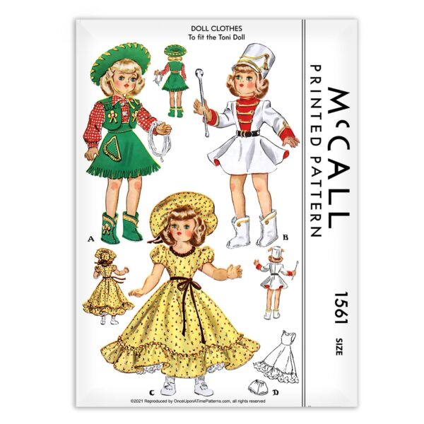 1561 McCall Doll Clothes Toni Sewing Pattern
