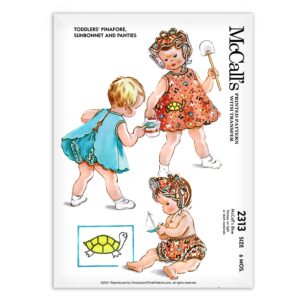 2313 McCalls Toddlers Pinafore Sunbonnet Vintage Sewing Pattern