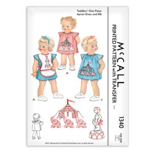 McCall 1340 Baby Toddler Apron Dress Bib Circus Sewing Pattern