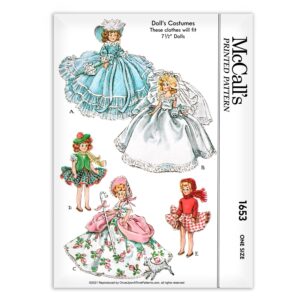 McCalls 1653 Doll Costumes Clothing Sewing Pattern
