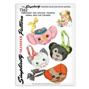 Simplicity 7362 Girls Animal Bags Purses Pattern for Children Pattern