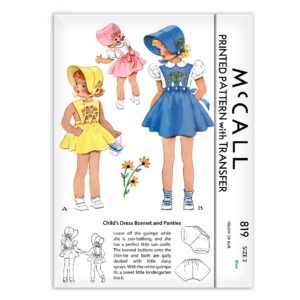 Child Dress Bonnet and Panties McCall Vntage Pattern 819
