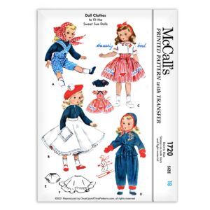 Riproduzione vintage doll clothes Sewing Pattern McCall 22" dollswan'S Vintage P 
