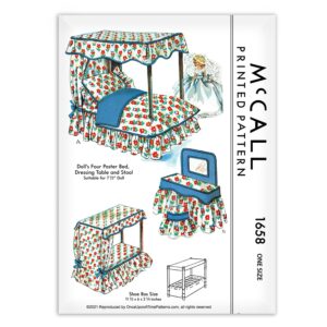 McCall 1658 Doll Furniture Bed Dressing Table Stool Vintage Pattern