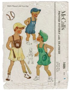 Orignaial McCalls Pattern 1686 Baseball or Football Playsuit Pattern Env