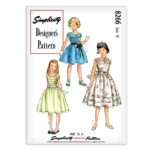 Girls Shirred Dress Designers Pattern Simplicity 8266